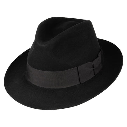 Sombrero Fedora Canterbury de fieltro de castor de Christys - Negro