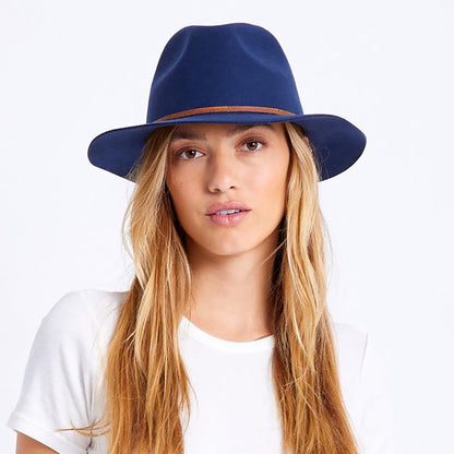 Sombrero Fedora Wesley de fieltro de lana de Brixton - Azul