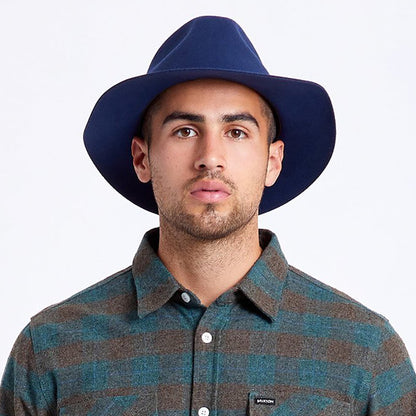 Sombrero Fedora Wesley de fieltro de lana de Brixton - Azul
