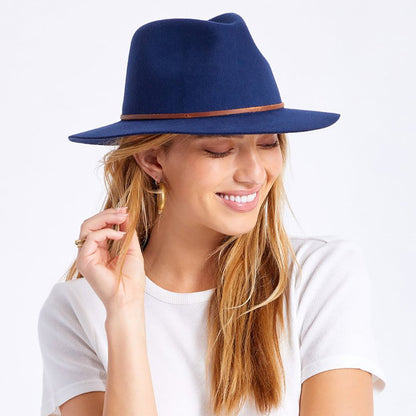 Sombrero Fedora Wesley de fieltro de lana de Brixton - Azul