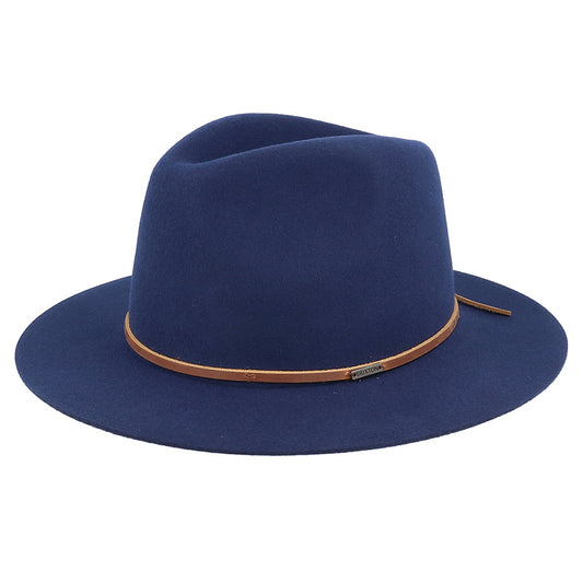 Sombrero Fedora Wesley de fieltro de lana de Brixton - Azul