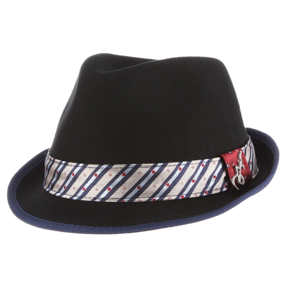 Sombrero Trilby Notes plegable de fieltro de lana de Carlos Santana - Negro