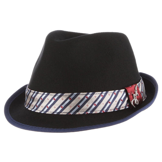 Sombrero Trilby Notes plegable de fieltro de lana de Carlos Santana - Negro