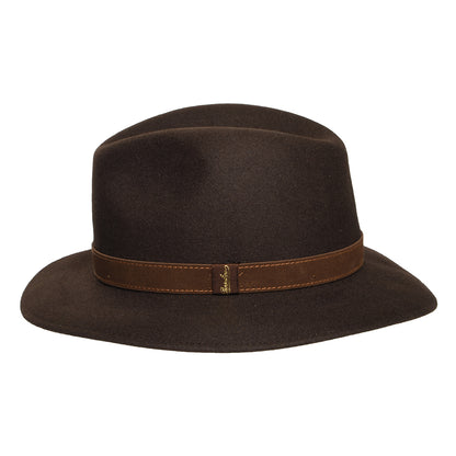 Safari Fedora plegable de fieltro de piel de Borsalino - Marrón