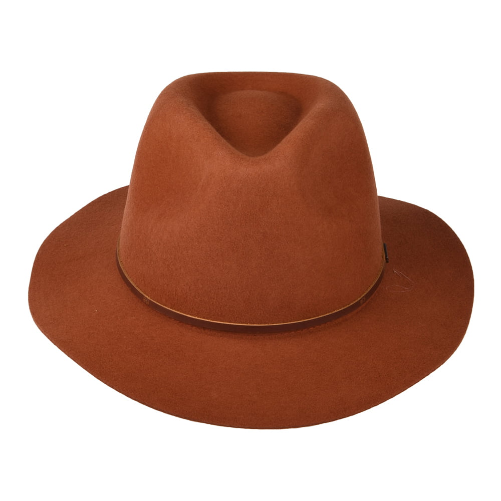 Sombrero Fedora Wesley de fieltro de lana de Brixton - Caramelo
