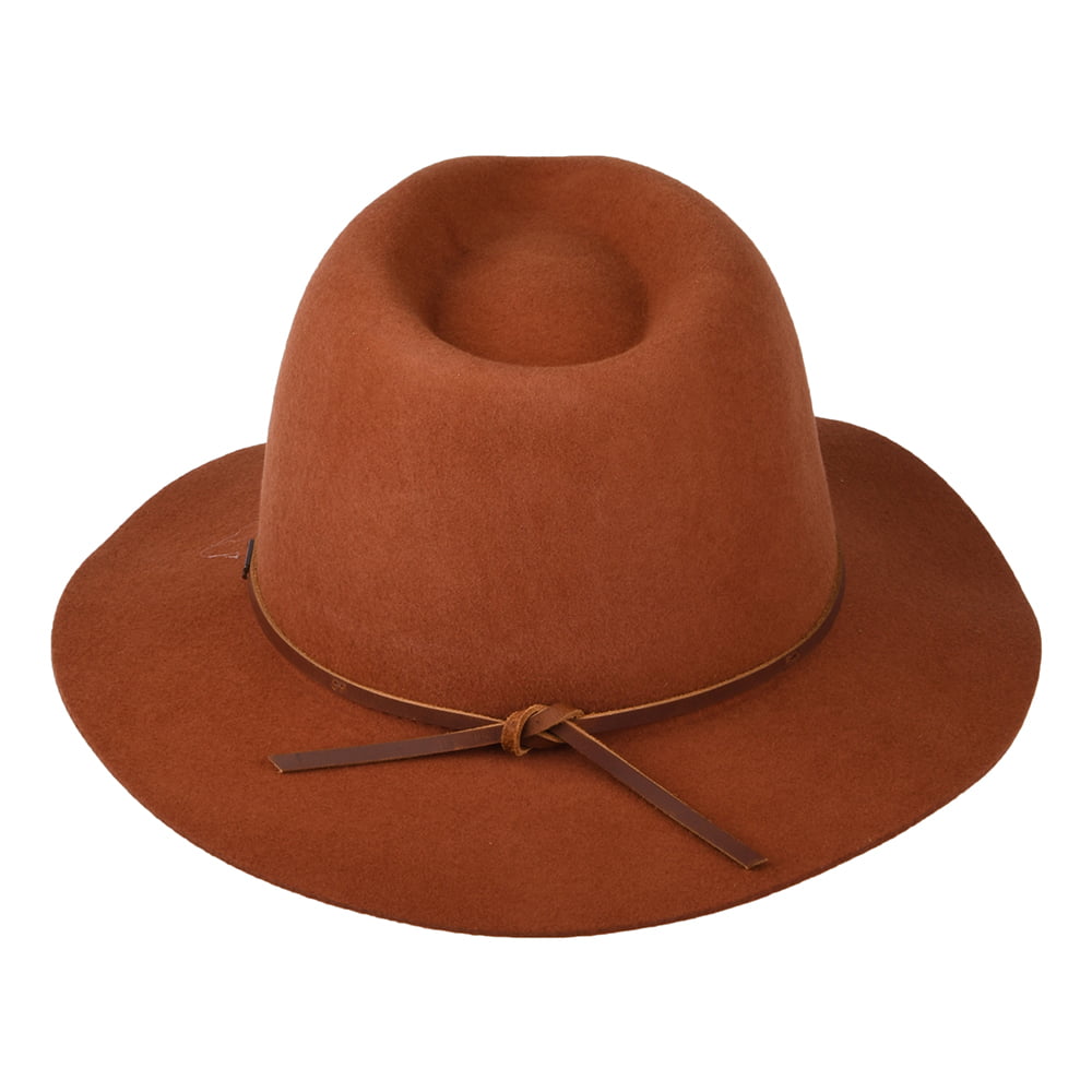 Sombrero Fedora Wesley de fieltro de lana de Brixton - Caramelo
