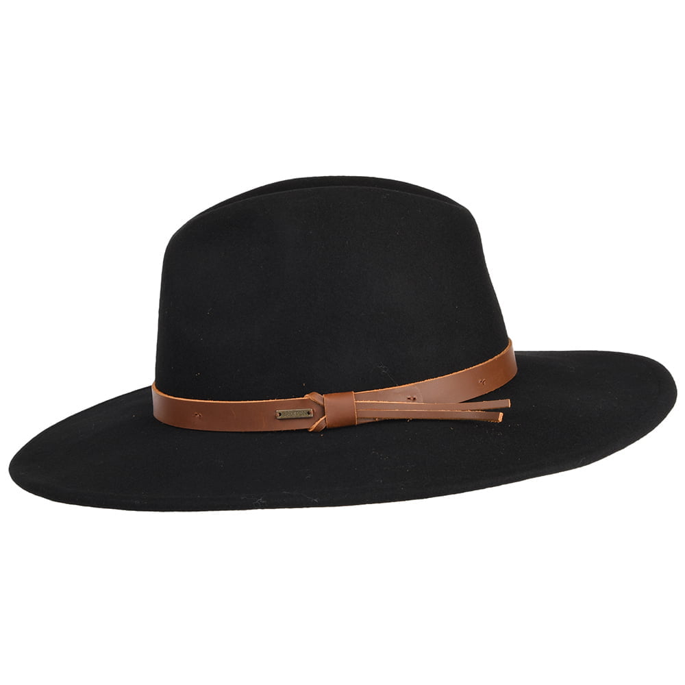 Sombrero Outback Field Proper de fieltro de lana de Brixton - Negro
