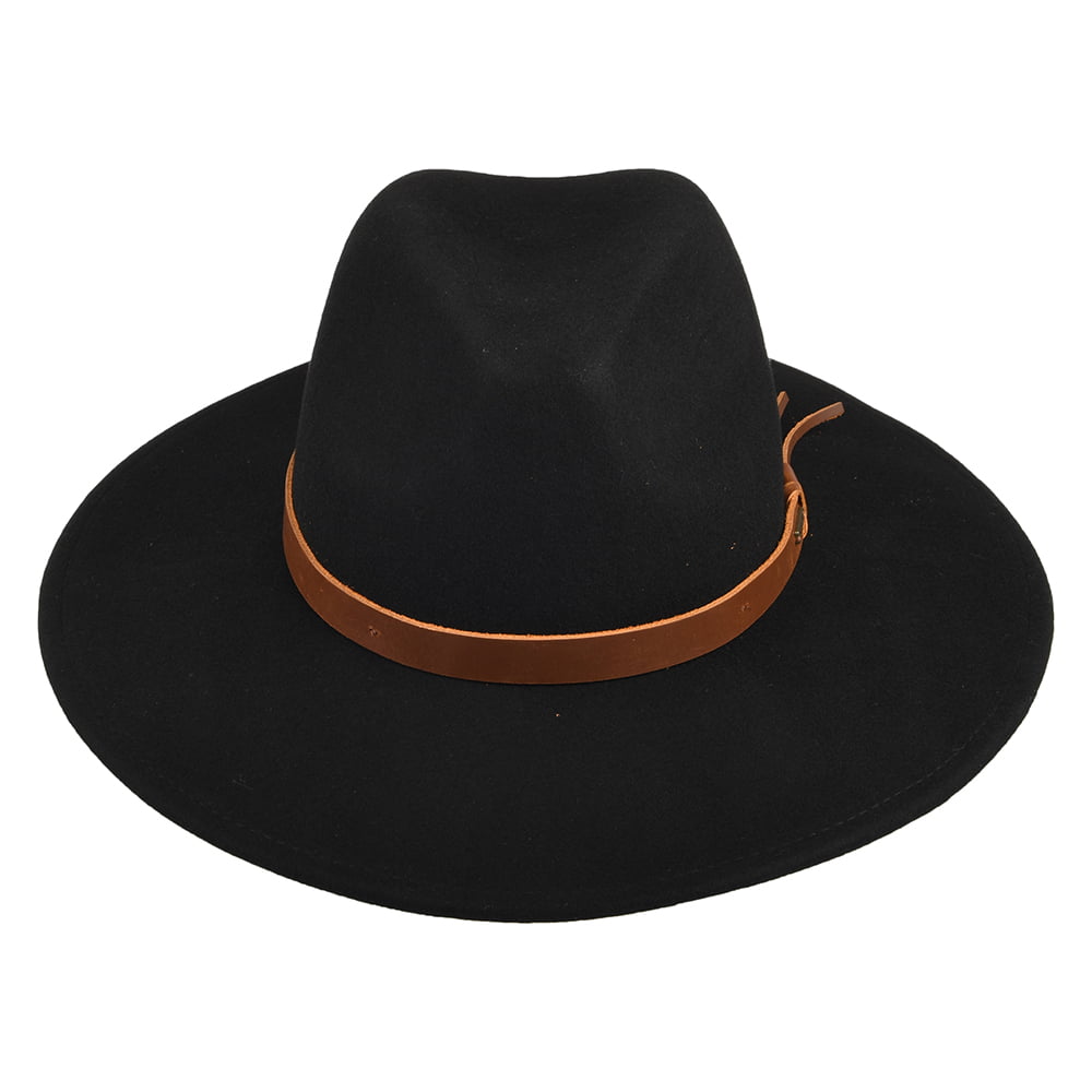 Sombrero Outback Field Proper de fieltro de lana de Brixton - Negro