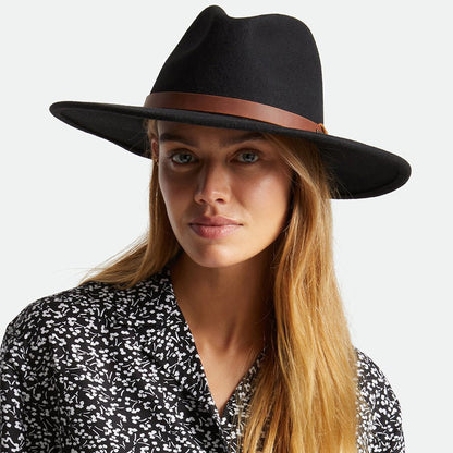 Sombrero Outback Field Proper de fieltro de lana de Brixton - Negro