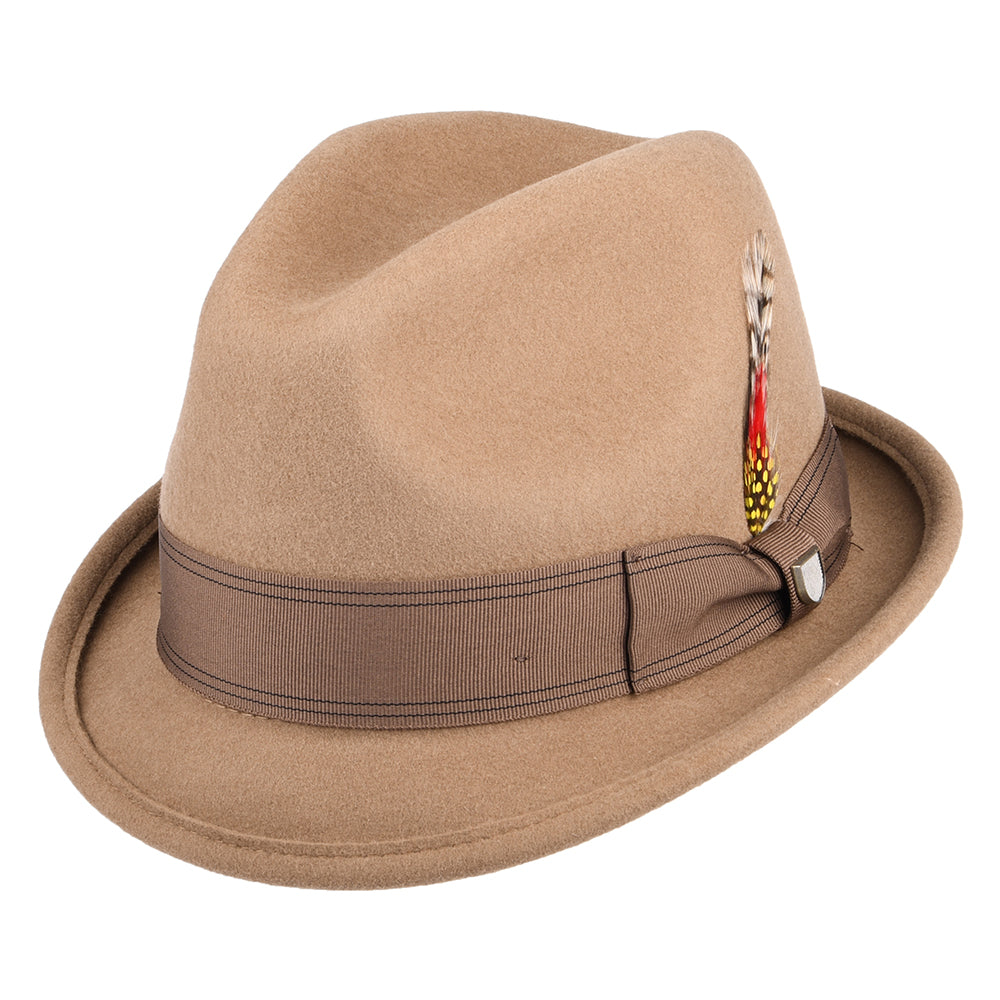 Sombrero Trilby Gain de fieltro de lana de Brixton - Kaki