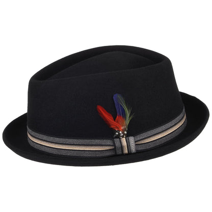 Sombrero Trilby Diamond de fieltro de lana de Stetson - Negro