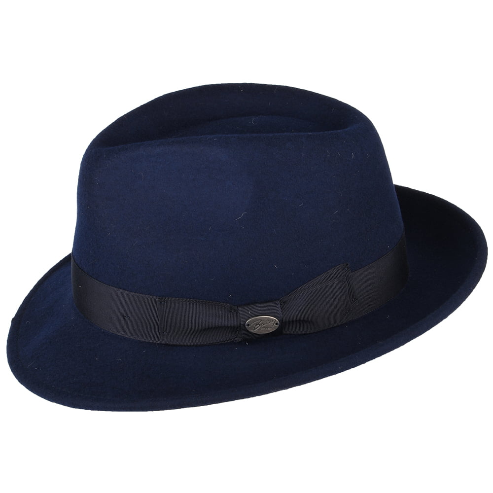 Sombrero Trilby Maglor de fieltro de lana de Bailey - Azul Marino