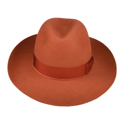 Sombrero Fedora Avalon de fieltro de piel de Borsalino - Ocre