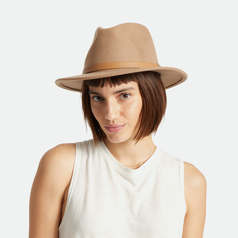 Sombrero Fedora Messer de fieltro de lana de Brixton - Arena del Desierto