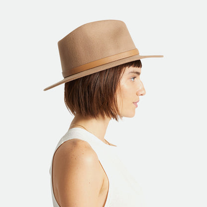 Sombrero Fedora Messer de fieltro de lana de Brixton - Arena del Desierto