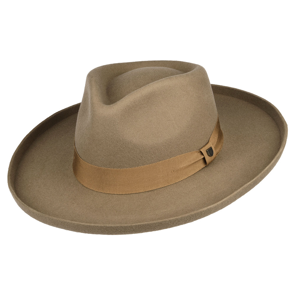 Sombrero Fedora Capsule de fieltro de lana de Brixton - Arena