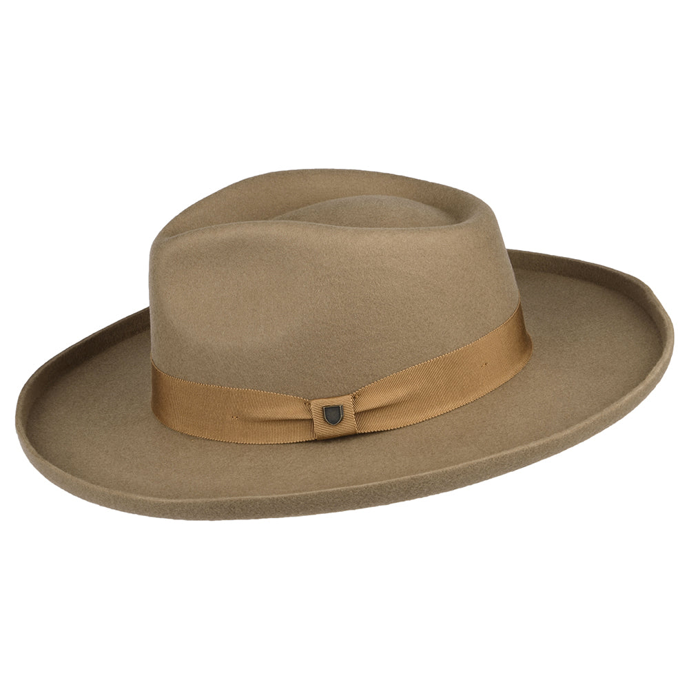 Sombrero Fedora Capsule de fieltro de lana de Brixton - Arena