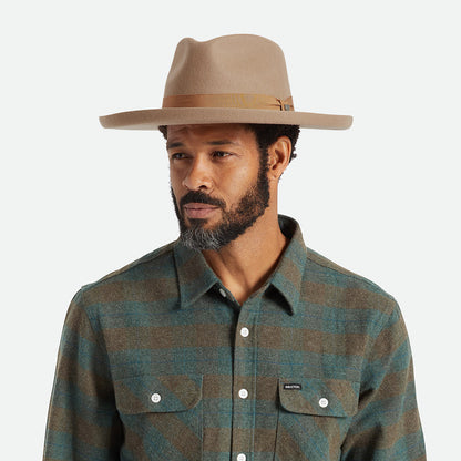 Sombrero Fedora Capsule de fieltro de lana de Brixton - Arena