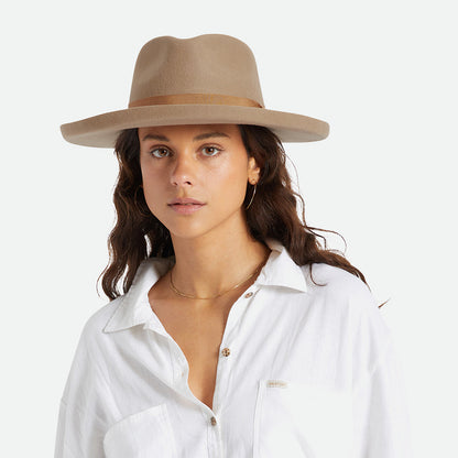 Sombrero Fedora Capsule de fieltro de lana de Brixton - Arena