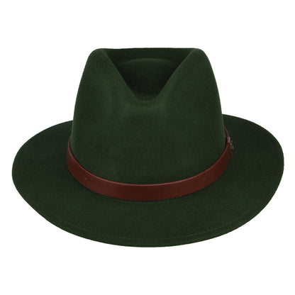Sombrero Fedora Messer de fieltro de lana de Brixton - Bosque