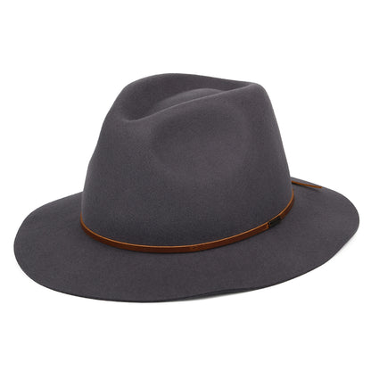 Sombrero Fedora Wesley de fieltro de lana de Brixton - Gris