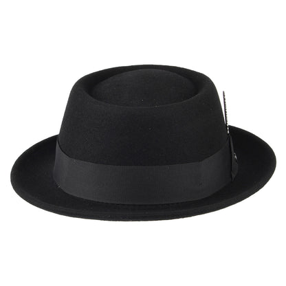 Sombrero Pork Pie repelente al agua de fieltro de lana de Stetson - Negro
