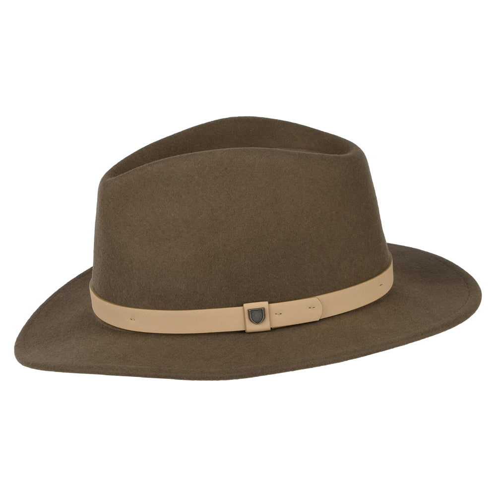 Sombrero Fedora Messer de fieltro de lana de Brixton - Marrón-Natural