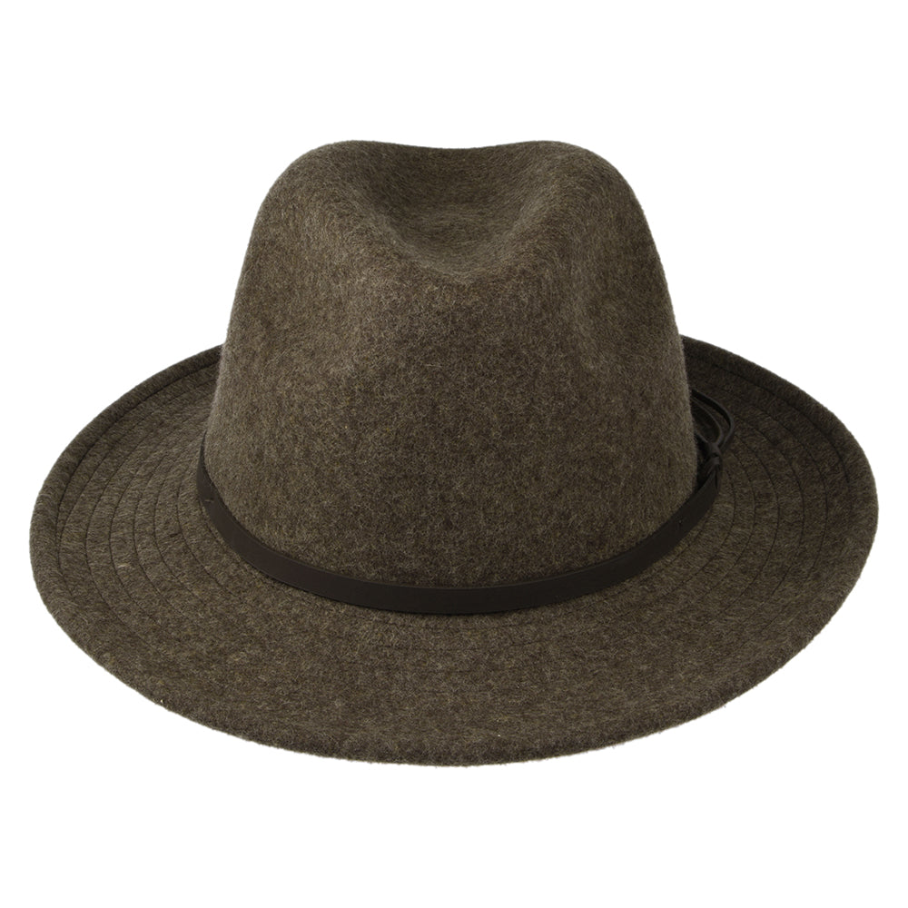 Sombrero Fedora TWF1 Montana repelente al agua de fieltro de lana de Tilley - Mezcla de Marrones