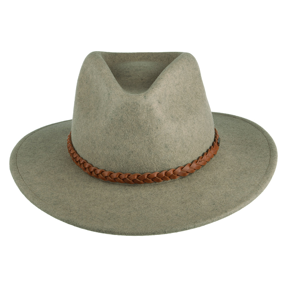 Sombrero Fedora Messer Western de fieltro de lana de Brixton - Natural Jaspeado