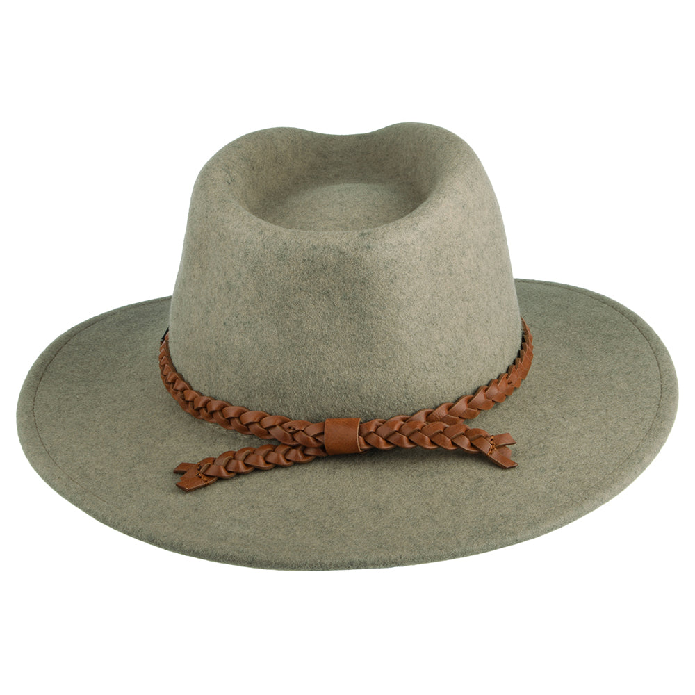 Sombrero Fedora Messer Western de fieltro de lana de Brixton - Natural Jaspeado