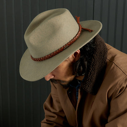 Sombrero Fedora Messer Western de fieltro de lana de Brixton - Natural Jaspeado