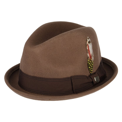 Sombrero Trilby Gain de fieltro de lana de Brixton - Marrón