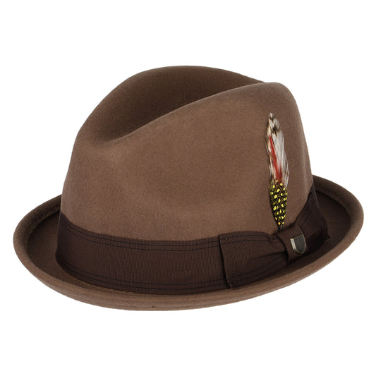 Sombrero Trilby Gain de fieltro de lana de Brixton - Marrón