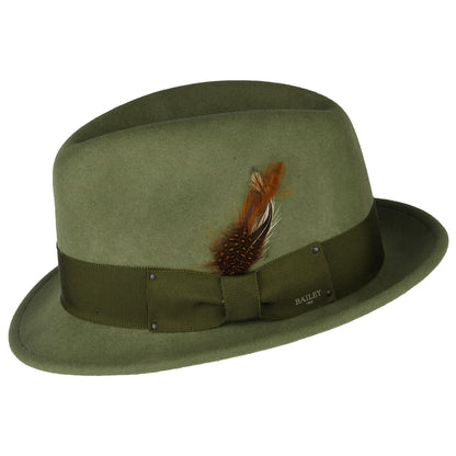 Sombrero Trilby Tino plegable Repelente al agua de fieltro de lana de Bailey - Verde Oliva