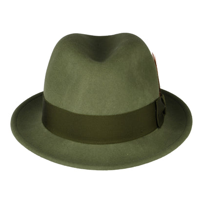 Sombrero Trilby Tino plegable Repelente al agua de fieltro de lana de Bailey - Verde Oliva