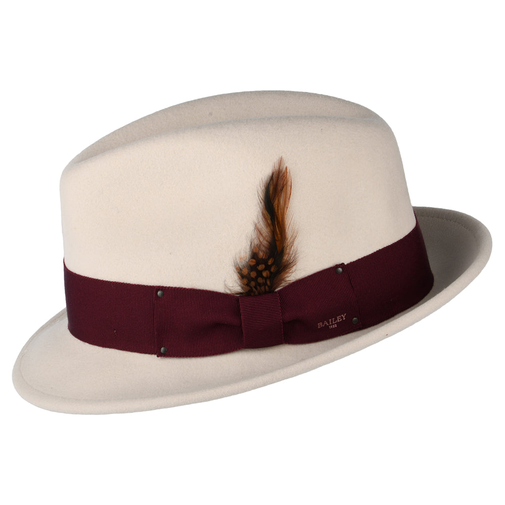 Sombrero Trilby Tino plegable Repelente al agua de fieltro de lana de Bailey - Beige
