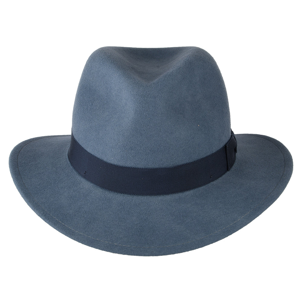 Sombrero Fedora Curtis plegable Repelente de agua de fieltro de lana de Bailey - Azul
