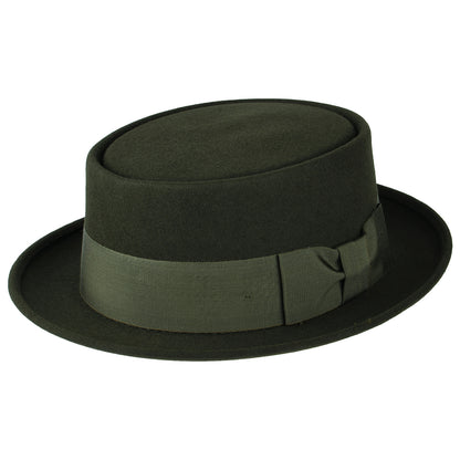 Sombrero Pork Pie Monk de fieltro de piel de Christys - Bosque