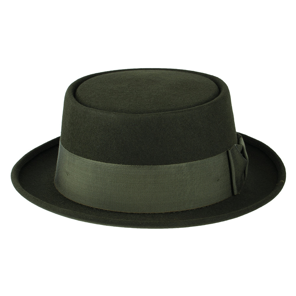 Sombrero Pork Pie Monk de fieltro de piel de Christys - Bosque
