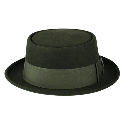 Sombrero Pork Pie Monk de fieltro de piel de Christys - Bosque
