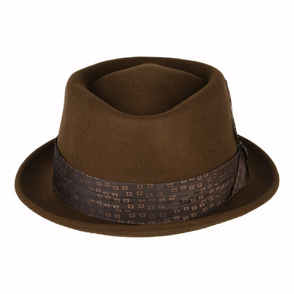 Sombrero Pork Pie Stout de fieltro de lana de Brixton - Café