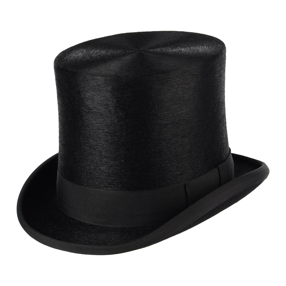 Sombrero de copa de fieltro de piel de Christys - Negro