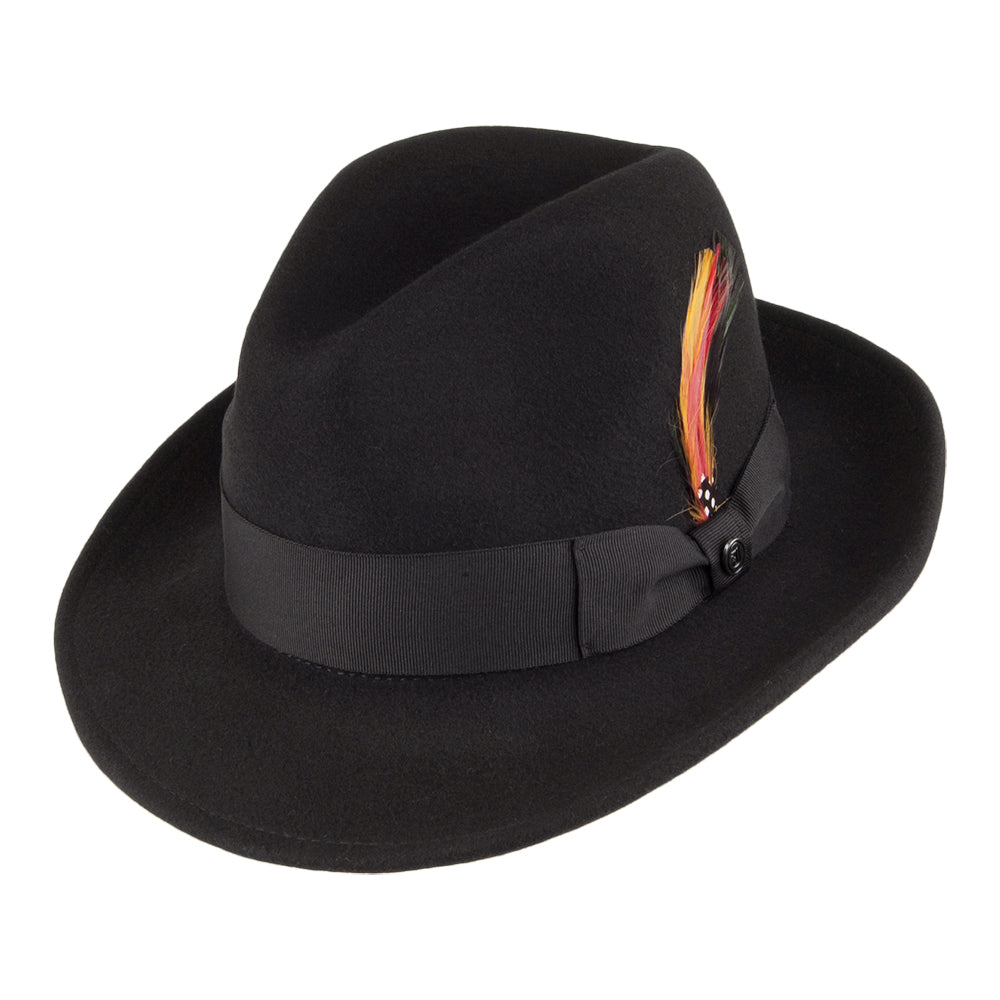 Sombrero Fedora flexible Copa Pinch de Jaxon & James - Negro