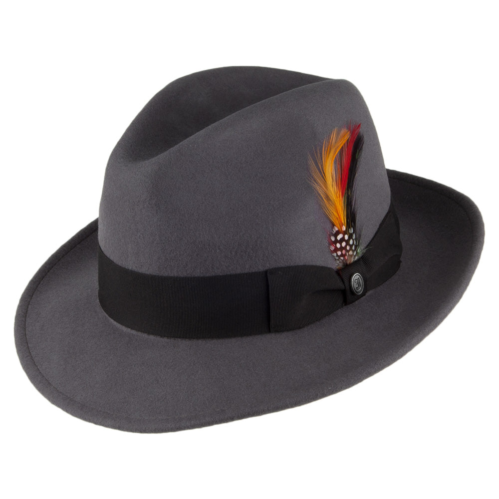 Sombrero Fedora flexible Copa Pinch de Jaxon & James - Gris