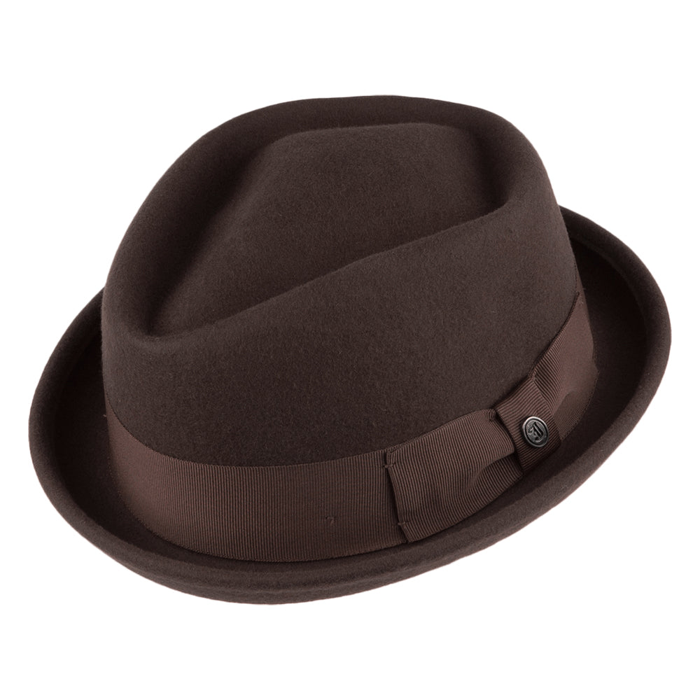 Sombrero Pork Pie flexible Copa Diamante de Jaxon & James - Marrón