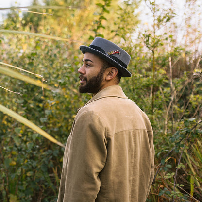 Sombrero flexible de lana Pork Pie de Jaxon & James - Gris