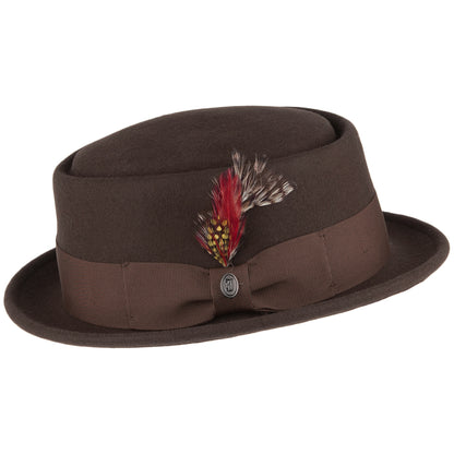 Sombrero flexible de lana Pork Pie de Jaxon & James - Marrón