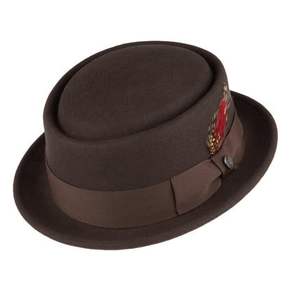 Sombrero flexible de lana Pork Pie de Jaxon & James - Marrón