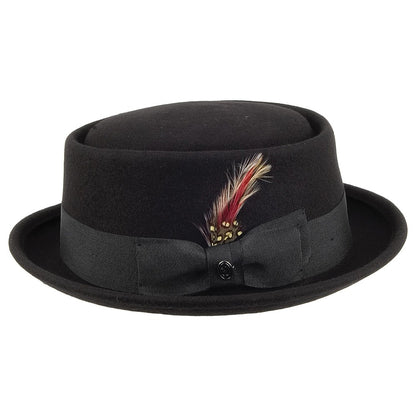 Sombrero Pork Pie de lana de Jaxon & James - Negro