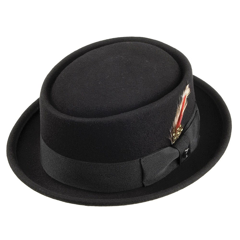 Sombrero Pork Pie de lana de Jaxon & James - Negro